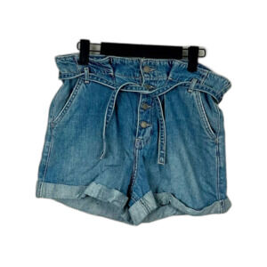 Hollister Ultra High Rise Paper Bag Denim Blue Jean Cotton Shorts Size 11/30